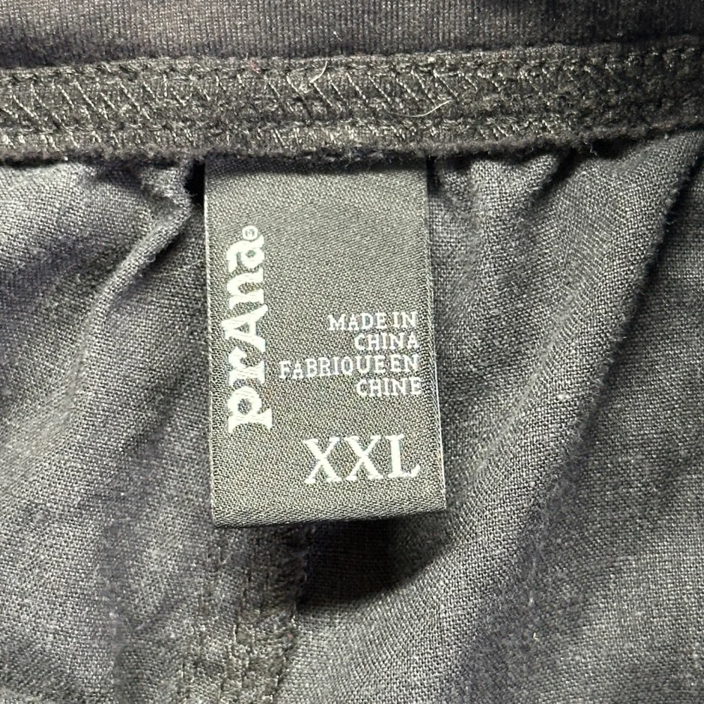 Prana Vaha Hemp Blend Pants Mens XXL Black Charcoal Straight Leg Drawstring
